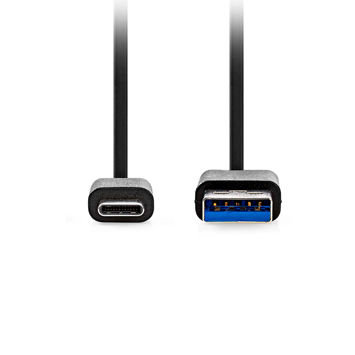 USB 3.2 Gen 1 cable,  USB-A male - USB-C male 15W, 1.00m black color. - NEDIS 233-2500