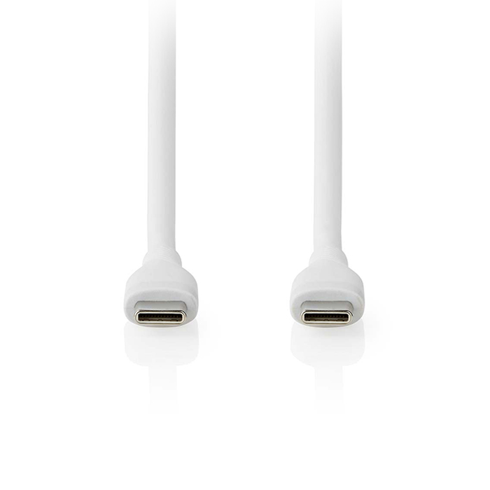 USB High Speed cable, USB-C male - USB-C male 60W, 1.50m white color. - NEDIS 233-2502