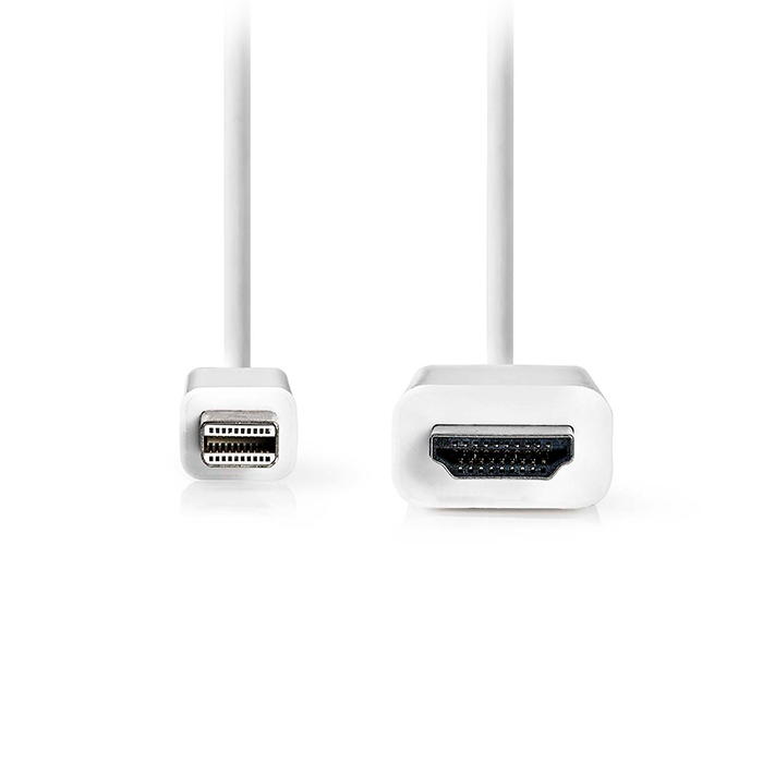 Mini displayPort 1.2 cable, mini displayPort male - HDMI connector, 2.00m white color. - NEDIS 233-2560