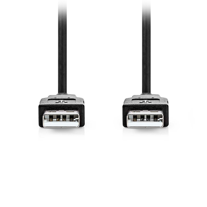 USB 2.0 cable, USB-A male - USB-A male, 1.00m black color. - NEDIS 233-2573