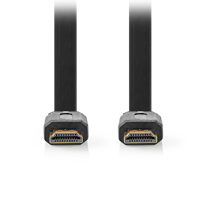High Speed HDMI flat cable with ethernet HDMI connector - HDMI connector 4K@30Hz, 10.0m black color. - NEDIS 233-2594