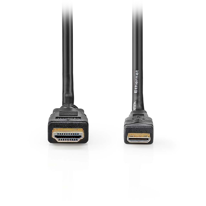 High Speed HDMI cable with ethernet, HDMI connector - HDMI mini connector 4K@30Hz, 5.00m black color. - NEDIS 233-2595