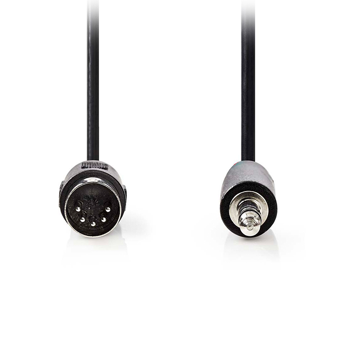 DIN audio cable DIN 5-Pin male - 3.5mm male, 2.00m black color. - NEDIS 233-2596