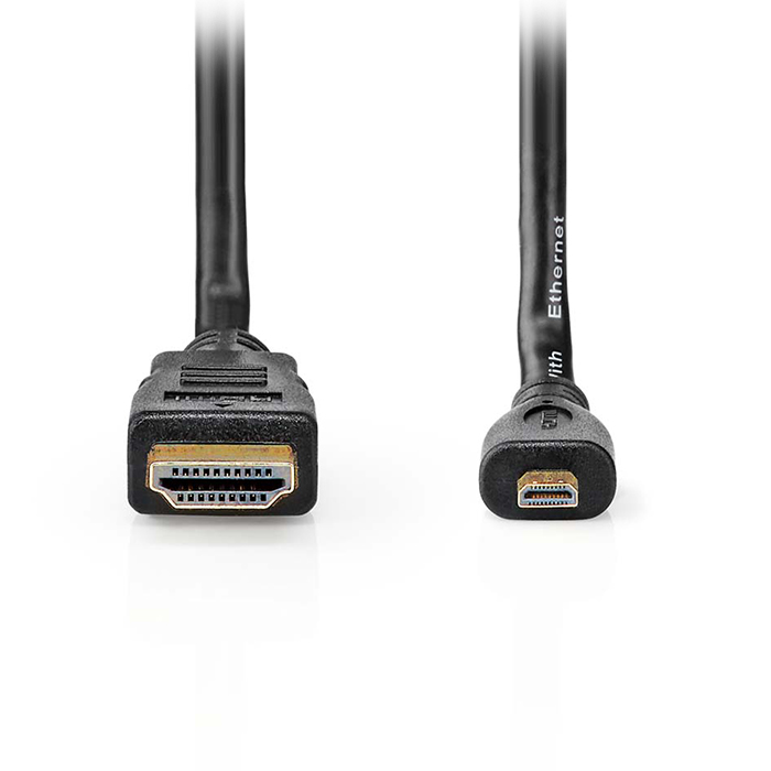 High Speed HDMI cable with ethernet HDMI male - HDMI Micro male, 2.00m black color. - NEDIS 233-2601