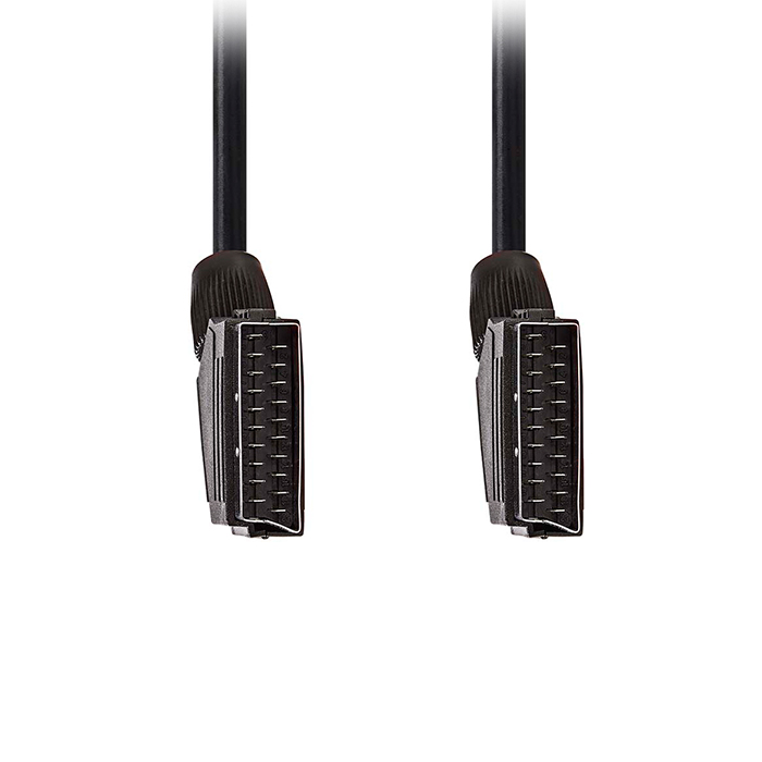 SCART cable SCART male - SCART male, 1.50m black color. - NEDIS 233-2603