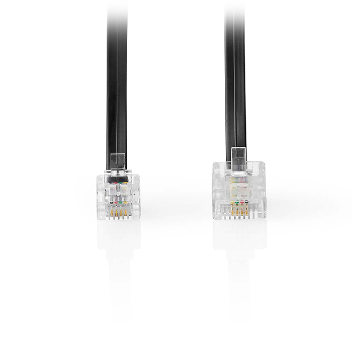 Telecom extension cable RJ11 male - RJ45 male, 5.00m black color. - NEDIS 233-2608