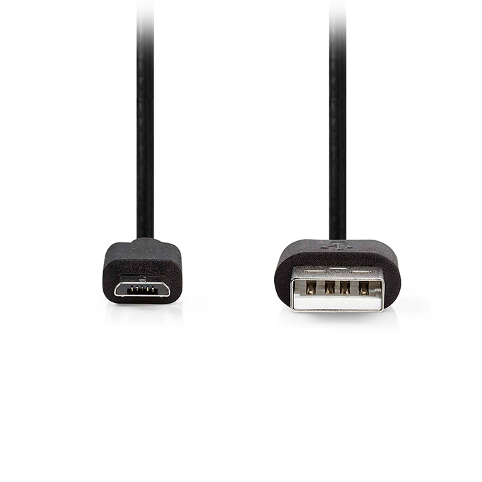 USB 2.0 cable USB-A male - USB Micro-B male, 1.00m black color. - NEDIS 233-2616