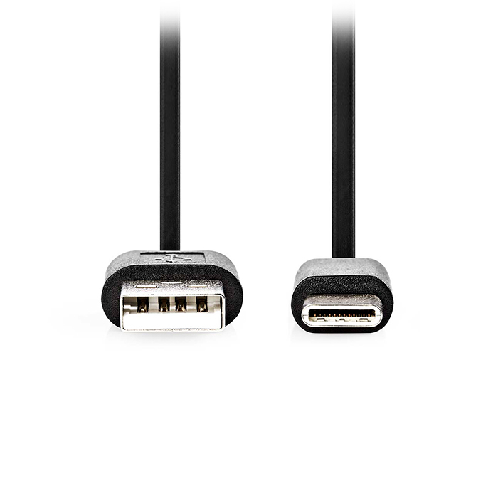USB 2.0 cable, USB-A male - USB-C male 2.5W, 1.00m black color. - NEDIS 233-2637