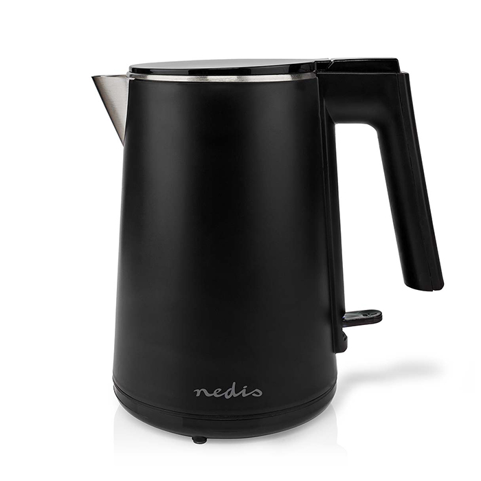 Electric kettle 1.0L with strix controller, black color. - NEDIS 233-2645