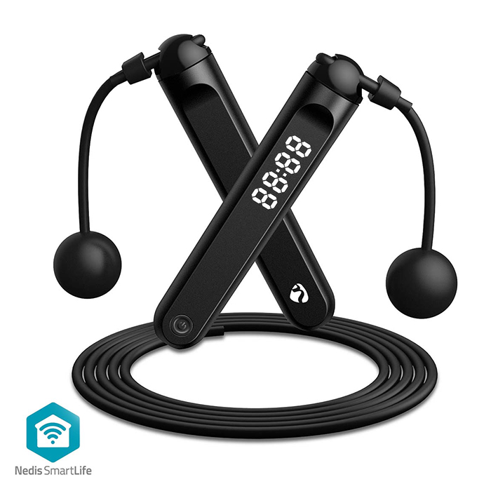 SmartLife Bluetooth outdoor sports jumping rope with dual hall sensor and LED display, 3.00m. - NEDIS 233-2673