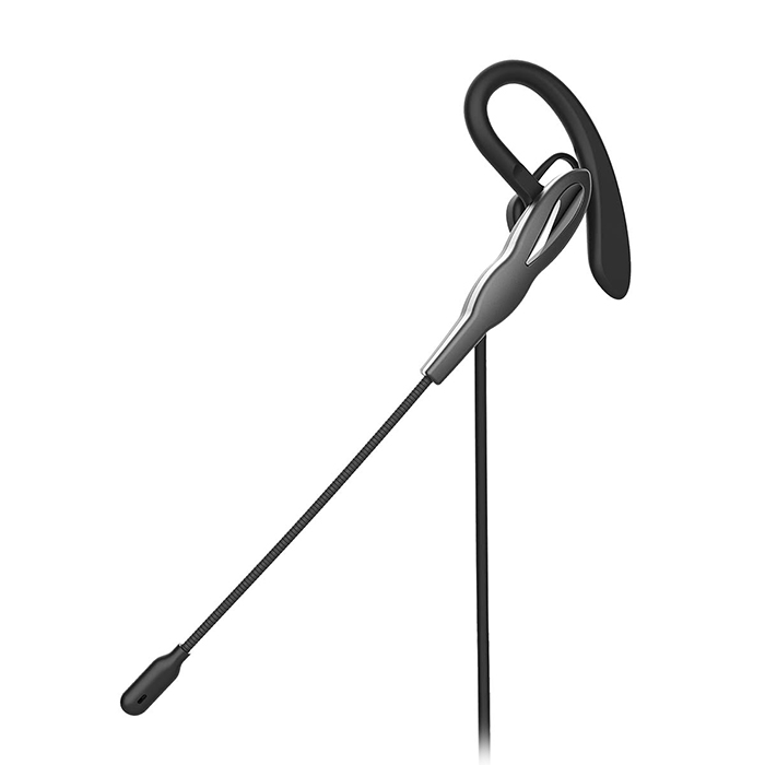 PC in-ear headset with fold-away microphone, black / grey. - NEDIS 233-2718