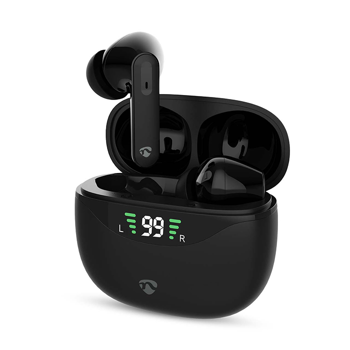 Fully wireless Bluetooth earphones with touch control and built-in microphone, black color. - NEDIS 233-2720