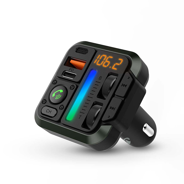 Car FM Bluetooth transmitter with amber screen 1". - NEDIS 233-2737