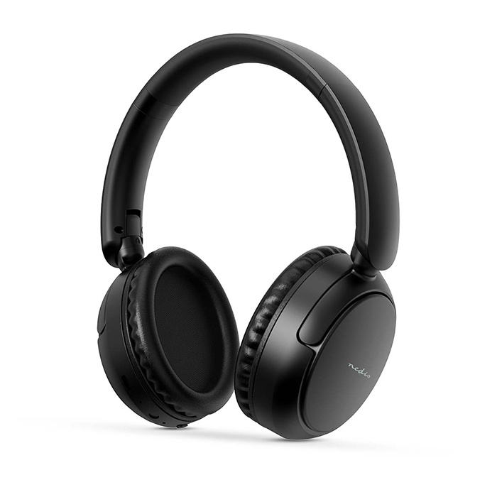 Wireless over-ear headphones with built-in microphone and play time 12hrs, black color. - NEDIS 233-2752