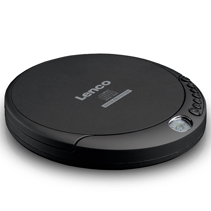 Portable CD-player with anti-shock protection, black color. - LENCO 246-0008