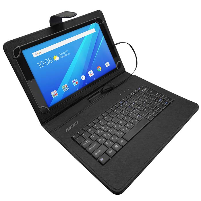 Universal 10.1" tablet case with Greek layout keyboard. - NOD 141-0092