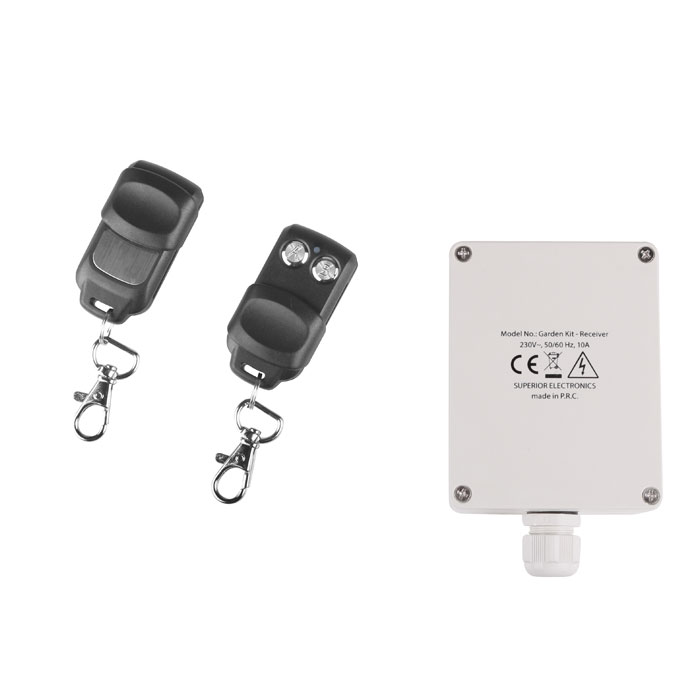 Receiver kit  with 2 remote controls, suitable for gates, barriers, irrigation and garden lighting. - SUPERIOR 188-0031