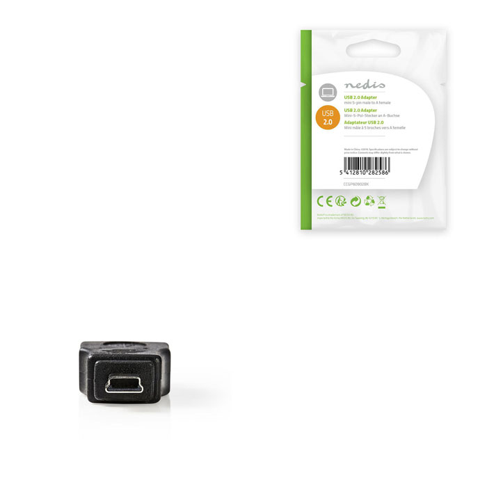 Adapter USB High-Speed, Mini 5-Pin Male - A Female Black - NEDIS 233-0241