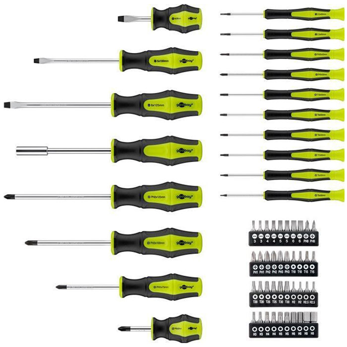 58-piece precision screwdriver case for all conventional screwing and assembly work. - GOOBAY 055-1192