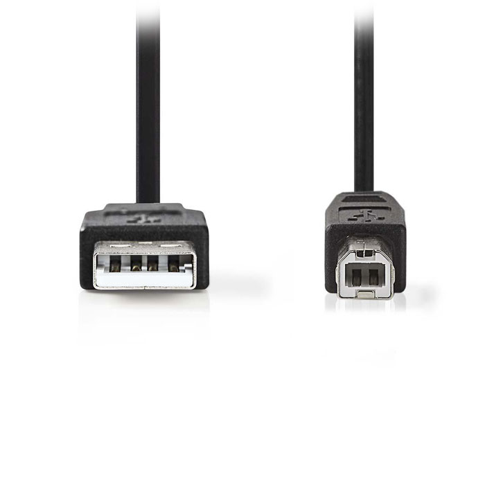 USB High-Speed Cable A Male - USB-B Male 2.0 m Black - NEDIS 233-0674