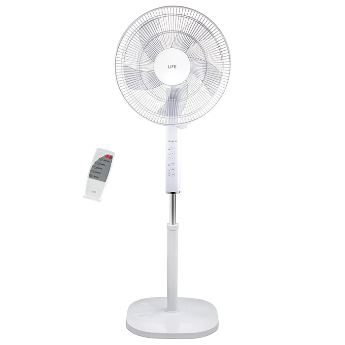 Stand fan with remote control, 45W - LIFE 221-0148