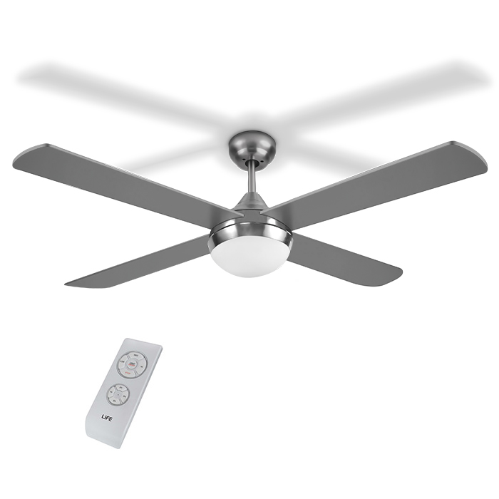 Ceiling fan with double sided blades and light, 60W - LIFE 221-0205