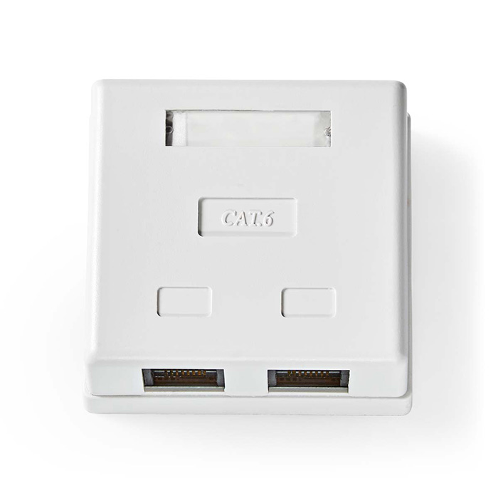 Network Wall Box On-Wall 2 ports UTP CAT6 White Polybag - NEDIS 233-2189