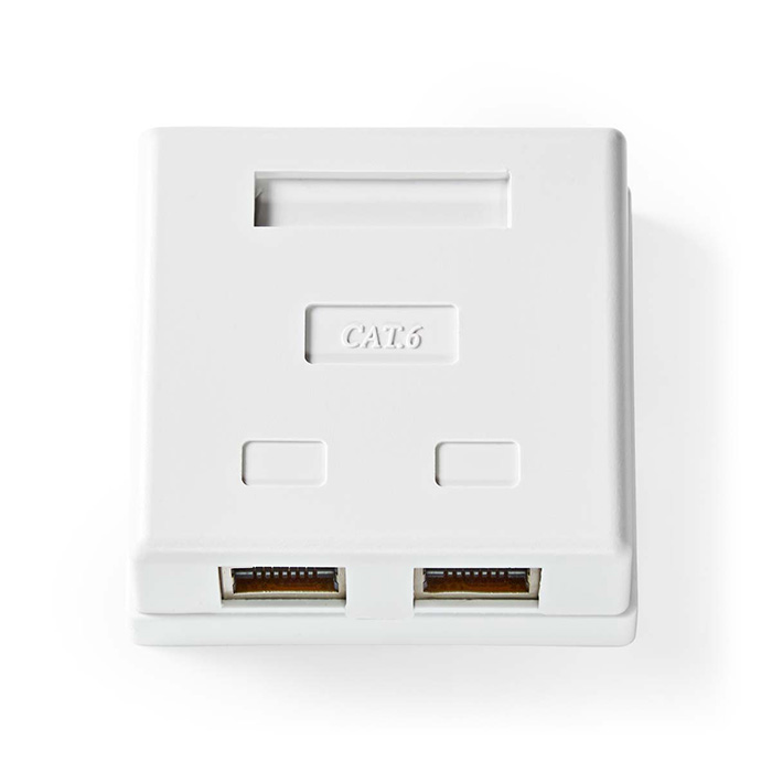 Network Wall Box 2 ports STP CAT6, white color. - NEDIS 233-2190