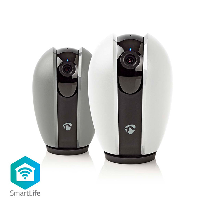 SmartLife Indoor Wi-Fi Camera, Full HD 1080p with pan/tilt function, dark grey / white. - NEDIS 233-2194