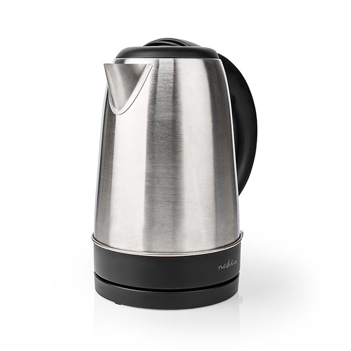 Electric Kettle 1.7l, stainless steel in silver / black color. - NEDIS 233-2196