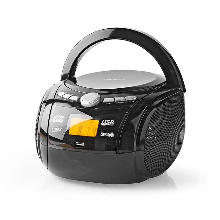 CD Player Boombox, 9W in black color. - NEDIS 233-2209