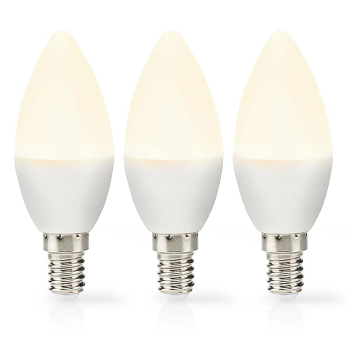 LED Bulb E14 Candle 2.8W 250lm 2700K Warm White, 3pcs. - NEDIS 233-2228