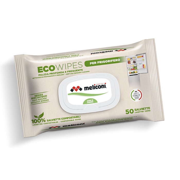 50 wet wipes for deep and frequent cleaning of the refrigerator and all its parts. - MELICONI 070-0611