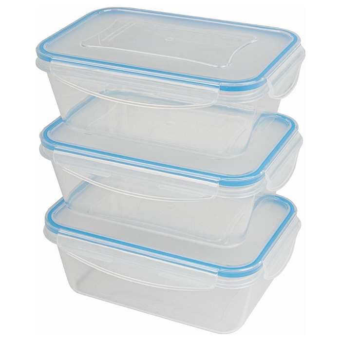 Set of 3 plastic fresh food containers. - CLASSBACH 244-0000