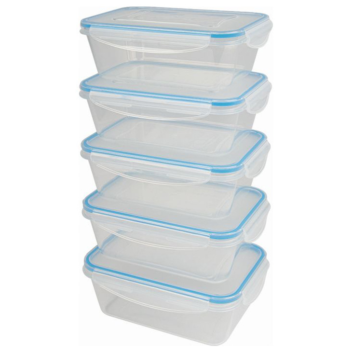 Set of 5 plastic fresh food containers. - CLASSBACH 244-0001