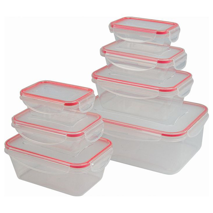 Set of 7 plastic fresh food containers. - CLASSBACH 244-0002
