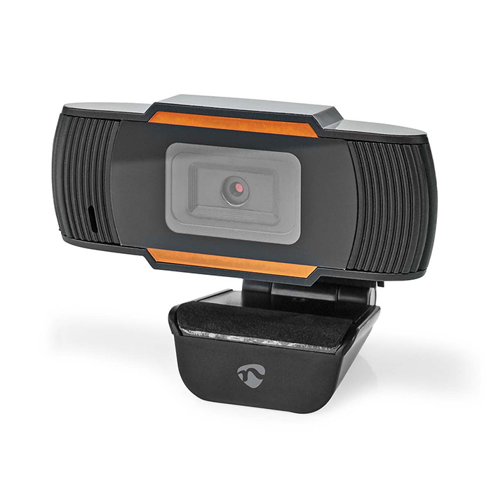 Webcam Full HD 30fps with fixed focus and built-in microphone, black color. - NEDIS 233-2257