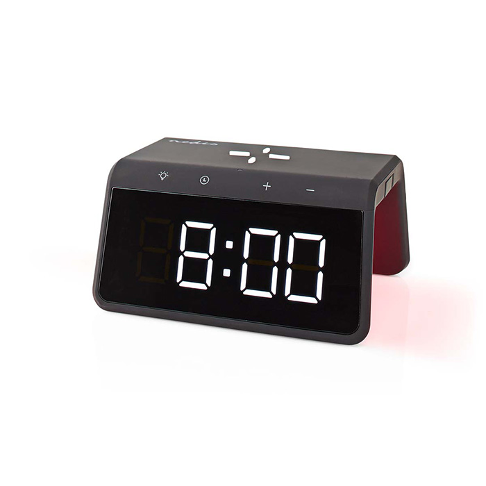 Alarm clock with wireless charging with Qi certified and night light, 5 / 7.5 / 10 / 15W. - NEDIS 233-2266