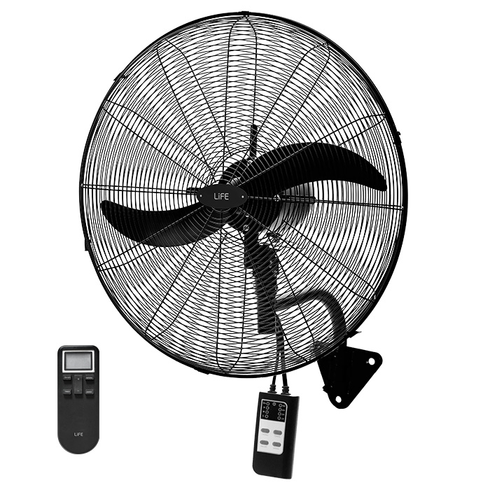 Industrial wall fan with remote control, 160W - LIFE 221-0345