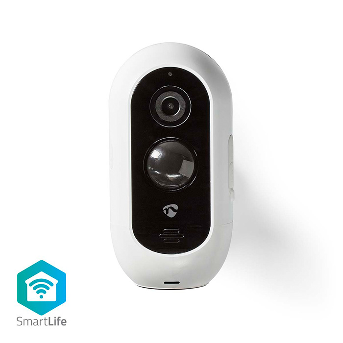 SmartLife Outdoor Wi-Fi Camera 1920x1080 with motion sensor and night vision 5 VDC, white color. - NEDIS 233-2310