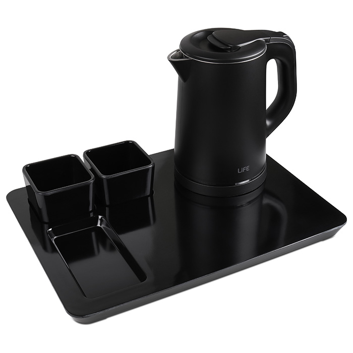 Hotel welcome tray set with kettle 0.8L, 1360W. - LIFE 221-0348
