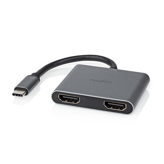 USB Multi-Port Adapter USB 3.2 Gen 1,  USB-C Male - 2x HDMI, 0.10m. - NEDIS 233-2314