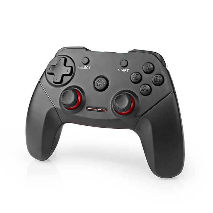 Wireless gamepad with number of buttons: 11 and cable length: 1.00m, black. - NEDIS 233-2344