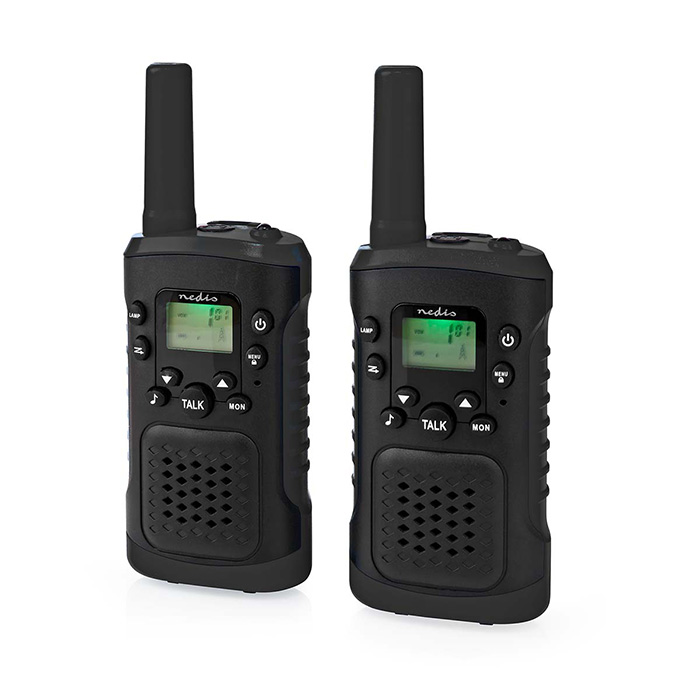 Walkie-Talkie set with 2 handsets up to 6 km, black. - NEDIS 233-2372