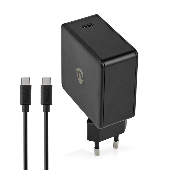 Wall Charger 3.0 / 3.25A with 1x USB-C output and cable 2.00m, 65W. - NEDIS 233-2379