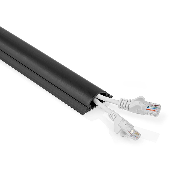 Cable management duct with maximum cable thickness: 16mm, black. - NEDIS 233-2395