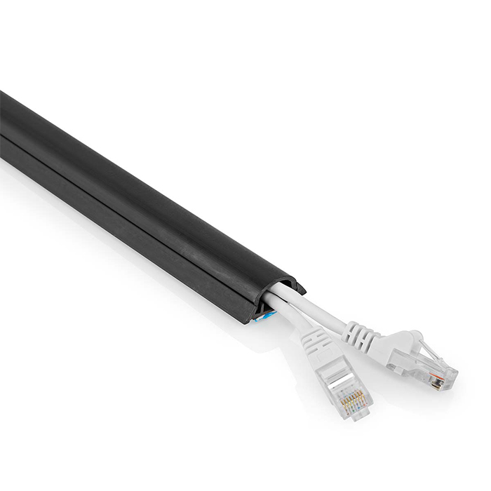 Cable management duct, with maximum cable thickness: 12mm, black. - NEDIS 233-2404