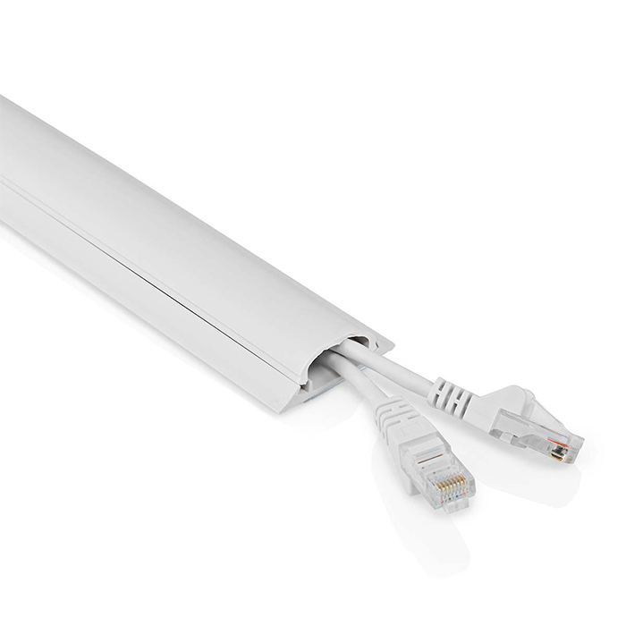 Cable management duct, with maximum cable thickness:16mm, white. - NEDIS 233-2409