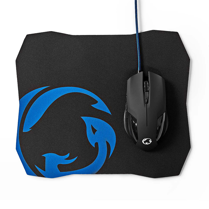 Wired gaming Mouse & Mousepad set, 1200 / 2400 / 4800 / 7200 dpi. - NEDIS 233-2414