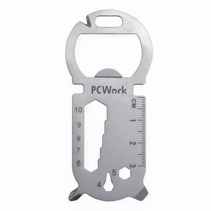 PCW08E Multitool, keychain, 16 in 1, stainless steel. - PCWork 240-0019
